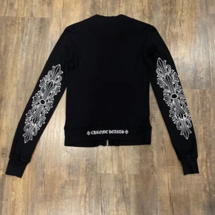 RARE Chrome Hearts Floral Cross Track Jacket Black Zip Up