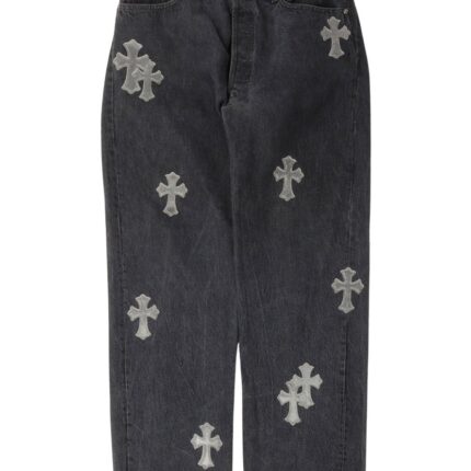 Chrome Hearts Pony Hair Cross Patch Jeans